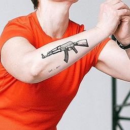 Koinstec Ak 47 Toy Gun Tattoo For Boy and Girl Temporary Body Tattoo Waterproof Sticker Black-22