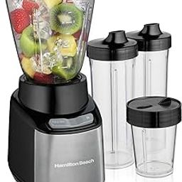 Hamilton Beach Bullet Mixer Grinder,Mixer/Grinder/Blender-Peak Power 650Watts,Blender For Smoothies And Juices/Smoothie Blender,Nutri Blender,Blender For Kitchen,Baby Food Blender,8Pc Set,Black-13