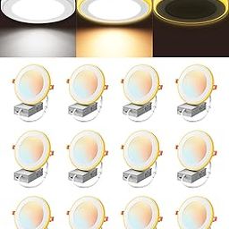 EDISHINE - 12 Pack 4 Inch Recessed Lights with Night Light, 10W 700 Lumens 5CCT Recessed Lights CRI 90+ Recessed Lighting Fixtures for Bathroom, Kitchen, Hallway-image-18