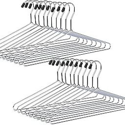 Oblivion Heavy Duty Stainless Steel Clothes Hangers 15 inch – Non Slip, Space-Saving Wardrobe Organizers with 360° Rotating Hook for Suits, Sarees, Shirts, Pants & Non Slip Grooves (Pack of 12)-picture-22