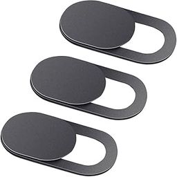 CALANDIS® 3 Pack Webcam Cover Privacy Sticker - Removable & Reusable Web Camera Cover for Android Pc Laptops s iOS Smartphones Ipad Tablet Ect -T1 Black | Aluminum Alloy | 3 Pieces Webcam Cover Slider-8