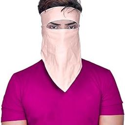 Double Cotton Fabric Reusable, Washable, Durable Rumal Full Face Mask For Bikers, Dust UV Sun Protection And Respirator Pollution (Beige)-image-37