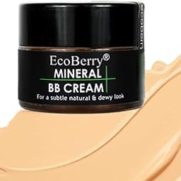 EcoBerry Mineral BB Cream For All Skin Tones, Acne Prone Skin, Subtle Natural Look, Light Weight, Non-Greasy, Organic, Natural, Alcohol Free, Sulphate Free, 15g-45