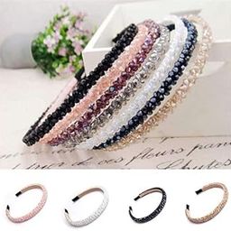 6 Pieces Fashion Hair Accessories Headbands Shinny Crystal Beaded Hair Hoop for Women - Multicolor-image-66