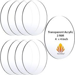 Rise n Shine Acrylic Sheet 3MM (4"x 4", Set of 5) - Round Clear Transparent Sheet for Craft, Painting, DIY, School Project, Decorations, Photo Frames | Acrylic Sheets Covered with Protective Film-image-62