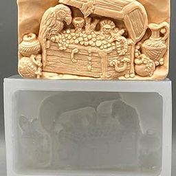 Treasure Chest Silicone Mold SOAP Plaster Wax Resin Clay 5oz-image-65