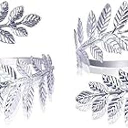 1 Pair Fashion Swirl Leaf Upper Arm Band Bracelet Armlet Cuff Open Bangle Armband Adjustable Hammered Wrap For Women Girls Wedding Jewelry Accessories-image-35