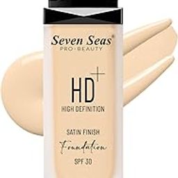 Seven Seas HD High Definition Foundation, SPF 30, Satin Finish, Oil Free and Long lasting Liquid Foundation for Women (02-Skin, 40ml)-15