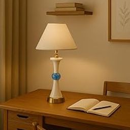 BENE Arizone Table Lamp MS 49 cm, (Cream, Gold, Pack of 1 Pc)-image-4