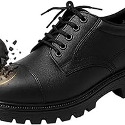 Premium Black Leather Steel Toe Safety Shoes for Men (UK-8) | Anti-Skid, Puncture-Proof, Waterproof, High Durability | Ideal for Industrial, Construction & Factory Use-19