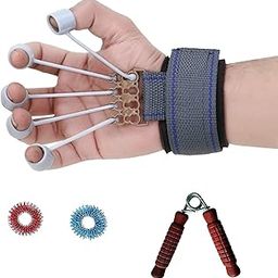 AHCS Finger Gripper Strength Trainer Forearm Exerciser Hand Yoga Resistance Band Finger Expander Finger Extension Exerciser Climbing Finger Strengthener and Hand Grip Exerciser/Gripper For Hand/Palm And Sujok Finger Massager Ring-image-65
