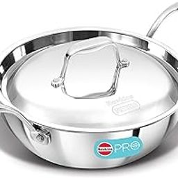 Hawkins Pro 1.5 Litre Deep-Fry Pan, Triply Stainless Steel Kadhai with Steel Handles and Steel Lid, Small Kadhai, Silver (PSK15S)-21