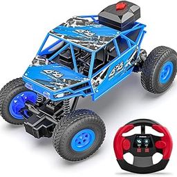 Mirana Duster Smoke 2WD Rock Crawler | Type-C USB Rechargeable Offroad Monster Truck | High Speed ATV RC Car | Remote Control Outdoor Toys for Kids | Made in India (Blue)-image-34