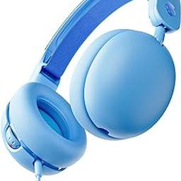 Skullcandy Grom Over-Ear Wired Headphones for Kids, Volume-Limiting, Share Audio Port, Microphone, Work with Bluetooth Devices and Computers - Surf Blue-image-99