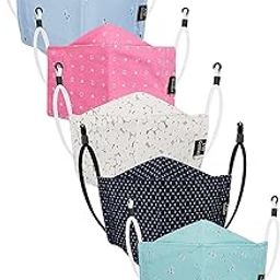Boy's and Girl's Cotton Cute Designer Reusable Washable Breathable Face Mask with Adjustable Earloops Without Valve (Multicolour)-image-59