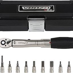 Venzo Bicycle Bike 1/4 Inch Driver - Torque Wrench Allen Key Tools Socket Set Kit 2-24Nm - Small Adjustable-image-43