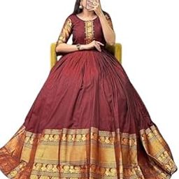 Stylish Maroon Embellished Cotton Blend Gown for Women (V Collection_CAPI-5_XL)-picture-33