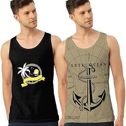 Men's Cotton Sleeveless Regular Fit Trendy Printed Vest with Elegant Design Comfortable Lightweight and Breathable and Suitable for Gym Workouts Vacations and Beaches Casual Sports-image-47
