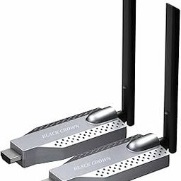 BLACK CROWN Wireless HDMI Extender 100m, 1080P 60hz 330ft Long Range Wireless HDMI Transmitter and Receiver Audio Video for Phone/Computer/HDTV/Monitor etc. (Made of ABS) (G147) (Silver).-12