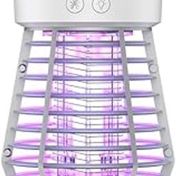 Portable Indoor Outdoor Zapper, 2 in 1 Rechargeable Mosquito Zapper and Camping Lamp, Suitable for Patio, Home, Backyard, Yard, Garden, Camping (White)-image-121