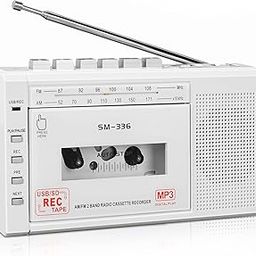 SEMIER Portable Cassette Player Recorder, Cassette to MP3 Digital Converter via USB or Micro SD Card, Powered by AC or 4 AA Battery AM FM Radio Tape Walkman, Build-in Speaker and Microphone-23