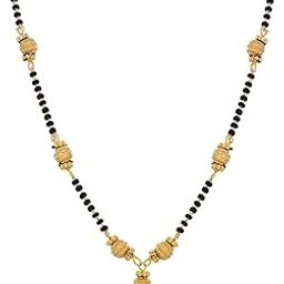 Gold Plated Jewellery Mangalsutra Pendant Necklace with Chain For Girls And Women-image-36