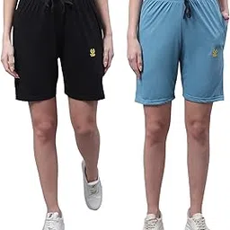 mack jonney Regular Fit Multicolor Women Shorts(Pack of 2-MACK634727)-picture-3