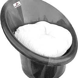 ANJWAR Tub Chairs | ARM Chairs for Home, Living Room/Indoor and Outdoor with Complimentary Cushions (Silver Black, Single)-image-41