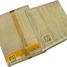 Mens Wedding Tissue Jari Dhoti & Unstitched Shirting fabric only (2 in 1) Dhoti 1.28X3.60mtrs & Shirt 44 inches x 2.00 mtrs fabric-image-6