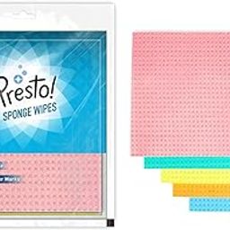 Presto! Sponge Wipe | Reusable Kitchen Cleaning foam | Cellulose Wood Sponge - Easy to use | Pack of 5, Multi- Color-picture-22