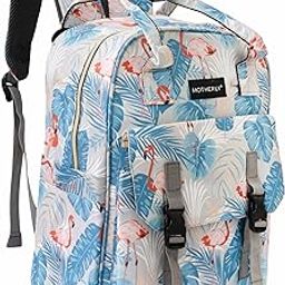 Motherly Printed Diaper Bag for Mothers for Travel, Maternity Bag for Newborn Baby, Mothers Travelling Bag, Multiple Pocket Water Resistant Baby Bag, Hospital Bag for mom(Flamingo)-image-96