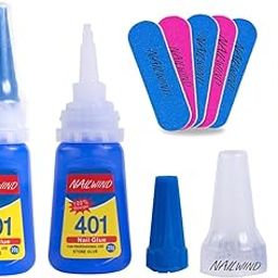 NAILWIND Nail Glue - Super Glue Stronger For Artificial Or Fake Nails | Nail Art 20g - Bottle 401 Rapid Fix Handmade Adhesive Quick Dry With 5 Mini Filler And 2 Orange Wood Stick For girl woman-image-18