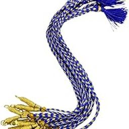 Golden Blue Necklace Dori Traditional for Jewelry – Adjustable with Hooks for Ethnic & Bridal Necklaces-image-35