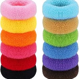 Boobeen 12 Pack Hair Ties for Thick Curly Hair - Seamless Hair Bands, Large Elastics, Ponytail Holders, Colored Stretch Rubber Bands for Women-image-30