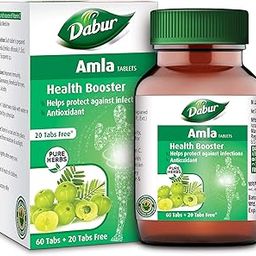 DABUR Amla Tablet - Health Booster | Rich in Antioxidants | Provides Protection against Infections | Pure herbs 60 tabs ( Get 20 tabs free)-image-2