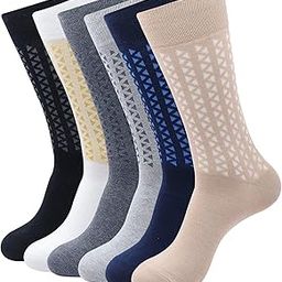Men's Check Patterned Crew Length Cotton Socks (Free Size) Made with Cotton and Spandex - Combo Pack of 6-image-56