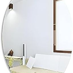 Zeliasta Oval Shape Adhesive Mirror Sticker for Wall on Tiles Bedroom Living Room Basin Mirror Bathroom Wall Mirror Both Side Sticker Acrylic Wall Mirror Full Length-image-96