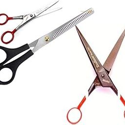 Shalimar Brand Barber Scissors, Professional Salon Scissors Barber Hair Cutting Combo Hairdressing Tool Scissors Nose Hair Cutting Men Women Beard Trimming (Set of 3)-6