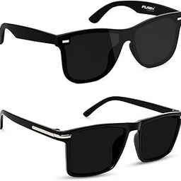 Unisex Square Sunglasses Black Frame for Men Women Free Size, Pack Of 2-image-24