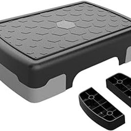 Aerobic Stepper Multifunctional Exercise Step Platform for Home Gym Strength Gray Black withRiser| Sports Equipment | Outdoor Sports Gear | Exercise Gear-10