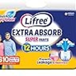 Lifre Extra Absorb Super Pants Adult Diaper Pants Unisex,Small, 30 Pieces, Waist size - 24-33 Inches, 60-85 cm (Pack of 3)-image-62