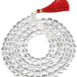 SHIVARATNA Unisex Adult Lab Certified 108 Beads Approx 7 Mm Natural Crystal Sphatik Mala (White, 41-45 G)-image-44