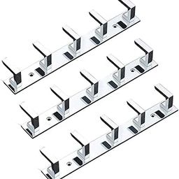 iSTAR 5 Pin Bathroom Cloth Hooks Hanger Door Wall Bedroom Bathroom Robe Hooks Rail for Hanging Keys,Clothes,Towel Steel Hook (Pack of 3, Silver)-image-10