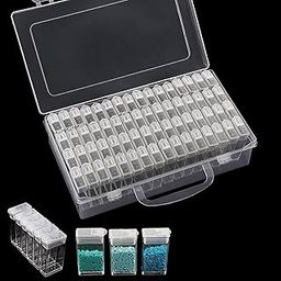 Trendy Nest 64 Grid Diamond Painting Storage Box - Clear Plastic Organizer with Small Square Containers for Beads, Embroidery Accessories, Rhinestones, DIY Craft Supplies, Glitter & Jewelry Storage-image-63