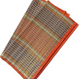 Montelal Store Handmade Korai Pai Kusha Grass Pooja Aasan Sitting Floor Mats Orange -Set of 2 Pcs-image-32