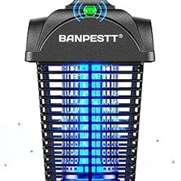 BANPESTT Bug Zapper Outdoor, Mosquito Zapper with Dusk-to-Dawn Light Sensor, Waterproof Fly Zapper, Electric Mosquito Killer for Garden, Patio, Balcony, Courtyard(Black-31