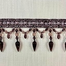 Purple & Lilac Lucite Crystal Beaded Tassel Fringe Trim 4" Width TF-32/29-27 Upholstery/Drapery/Interior Design/Home Furnishings-image-65