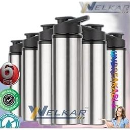 Stainless Steel Water Bottle 950 ml Each Set of 6 Silver | Gym Bottle | Home | Kitchen | Hiking | Treking Bottle | Travel Bottle (P|Design - 947for Home 3674 Kitchen-image-65