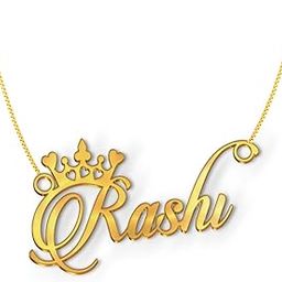 Rashi Cursive Gold & Silver Name Pendant Necklace, Best Jewelry Gift for Girls.-image-96