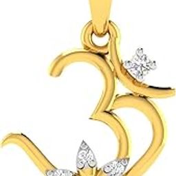 18KT Yellow Gold and American Diamond Pendant for Women-image-94